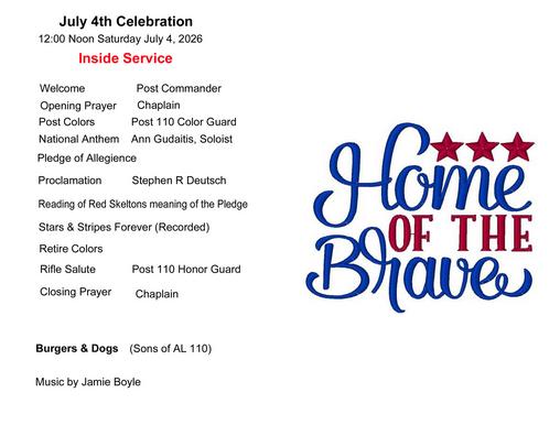 July 4th Celebration Program