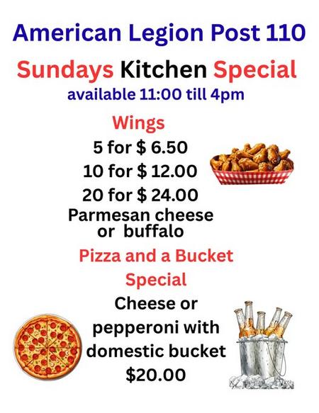 Sunday Kitchen Special - Wings and Pizza