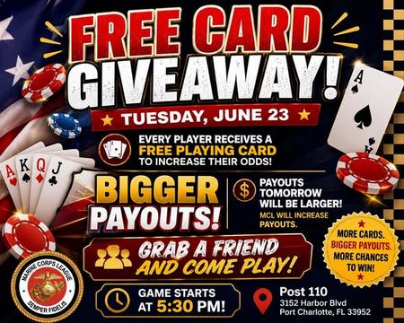 Free Card Giveaway Bingo Night