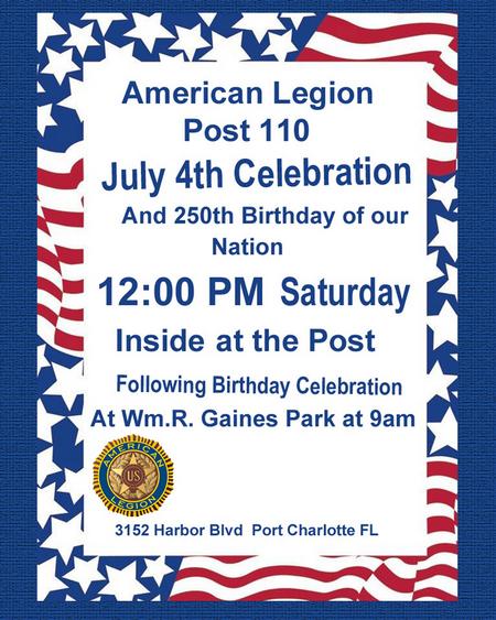 American Legion Post 110 July 4th Celebration